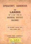 Landis-Landis 5\" Type DH Hydraulic Cam Grinding Machine Operators Instruct Manual 1963-5\"-Type DH-05